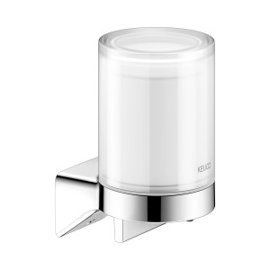 Keuco Rose Seifenspender, Chrom/Weiß, mit mattiertem Glas, zur Wandmontage.