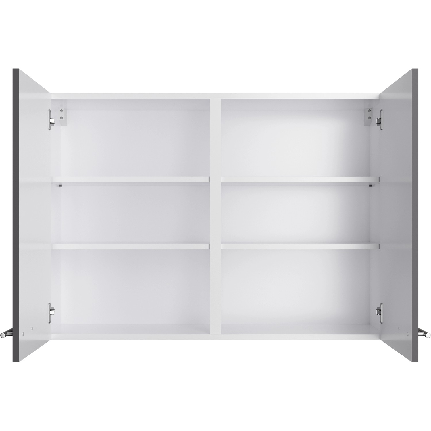 Optifit Hängeschrank Jonte984, 100cm, anthrazit/Wildeiche, mit offenen Türen und Einlegeböden.