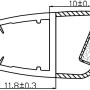 Technische Zeichnung einer Magnetdichtung für Rundduschen, 6 mm Glasstärke.