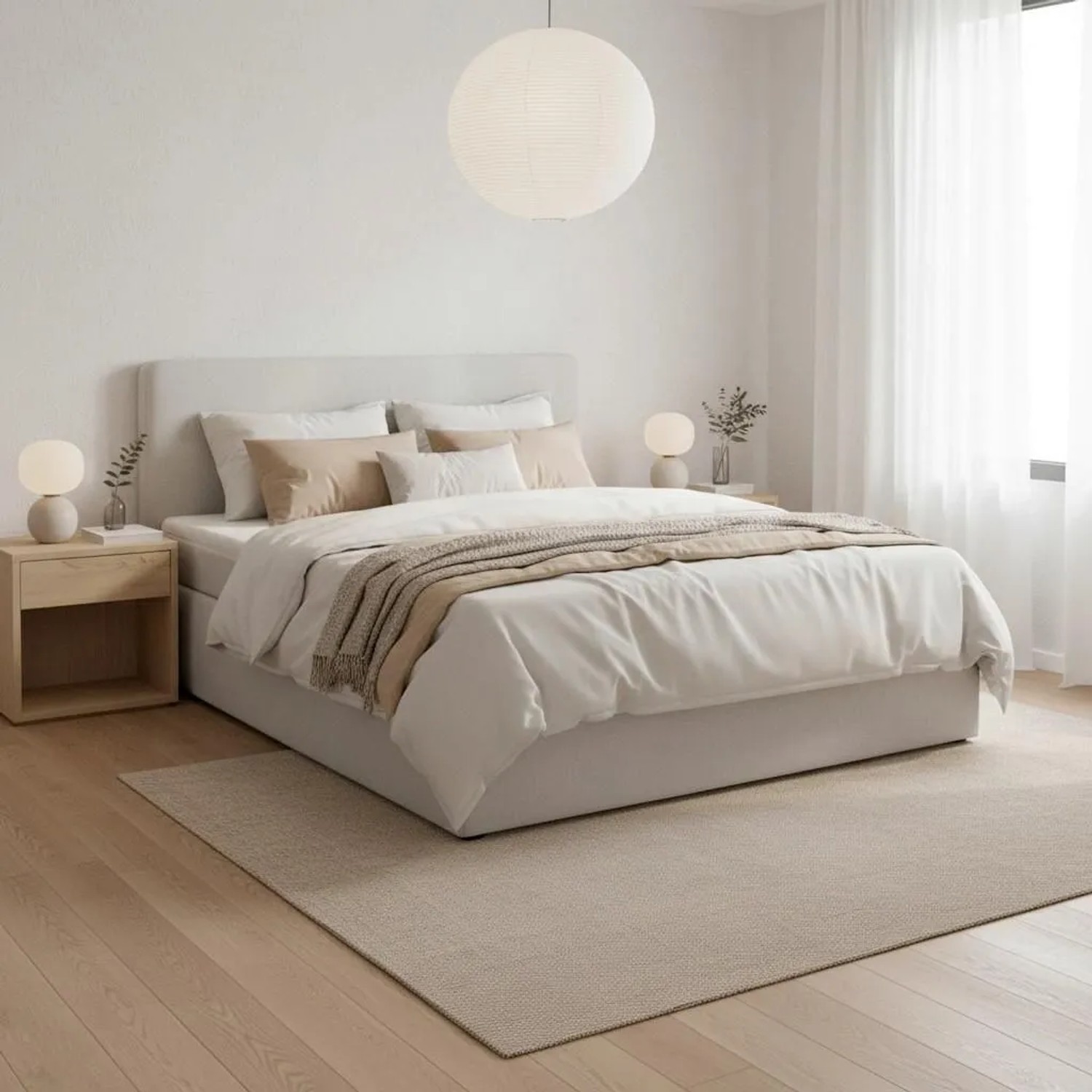 Bessagi Home Boxbett Marco Hellgrau ca. 180x200 cm