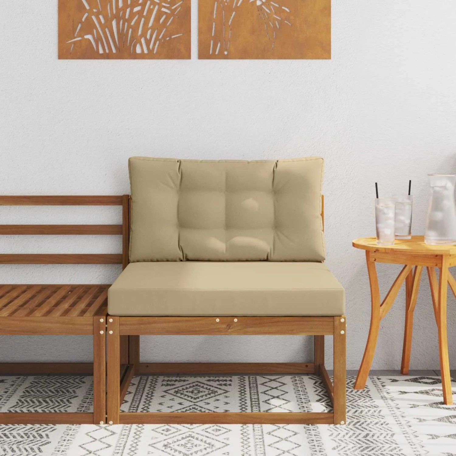 vidaXL Outdoor Mittelsofa Massivholz Akazie Natur 900535_2