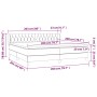 Schwarzes vidaXL Boxspringbett 200x200 cm mit Matratze und den Maßen.