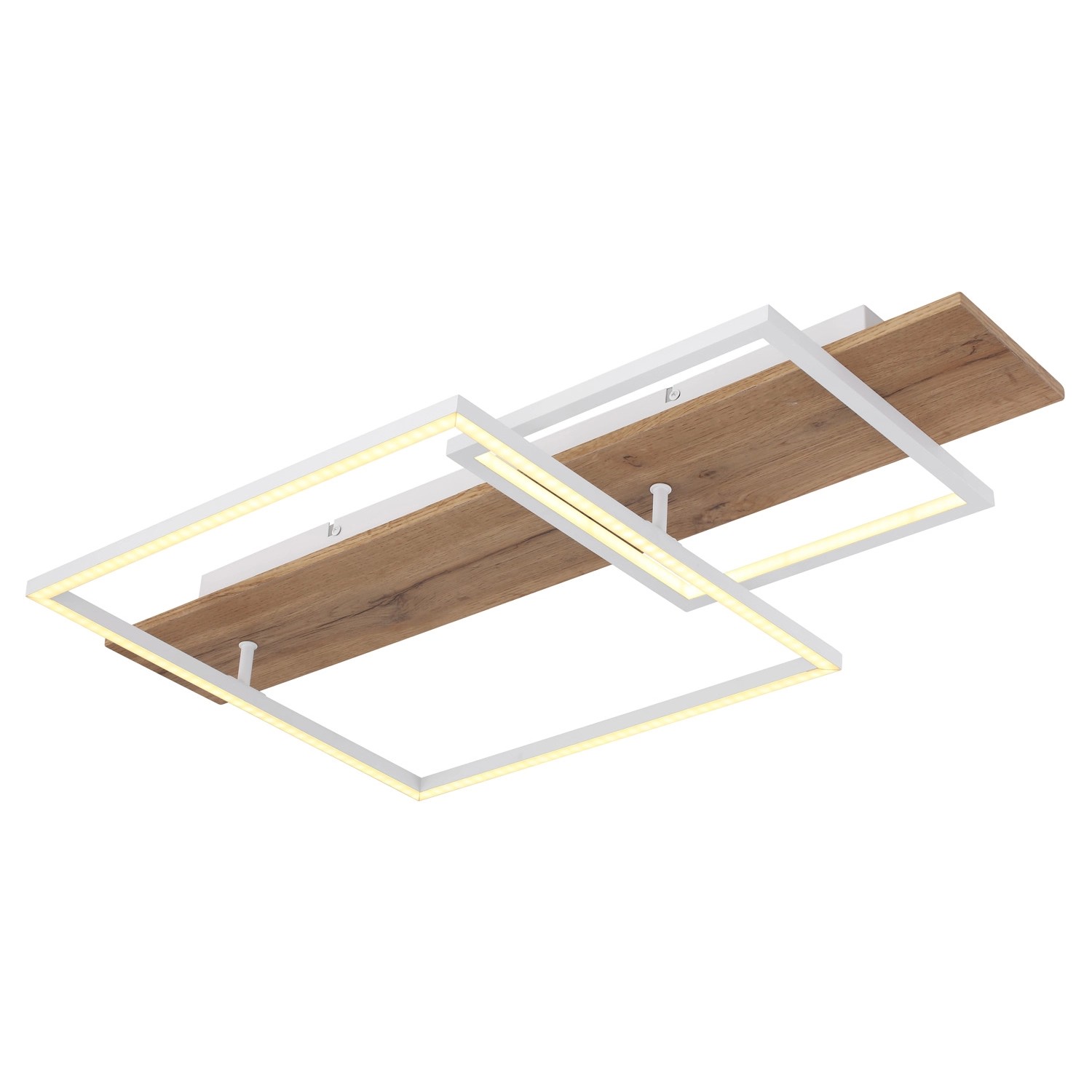 Globo LED-Deckenleuchte Vanni Holzfarben/Weiß 75 x 40 cm