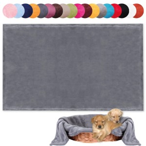 Bestlivings Hundedecke Mikrofaser, 90x140 cm, dunkelgrau. Kuscheldecke für Hunde im Hundebett.