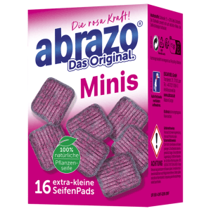 Packung abrazo Seifenpads Mini, 16 Stück, extra-klein. Reinigungspads für Küche und Haushalt.