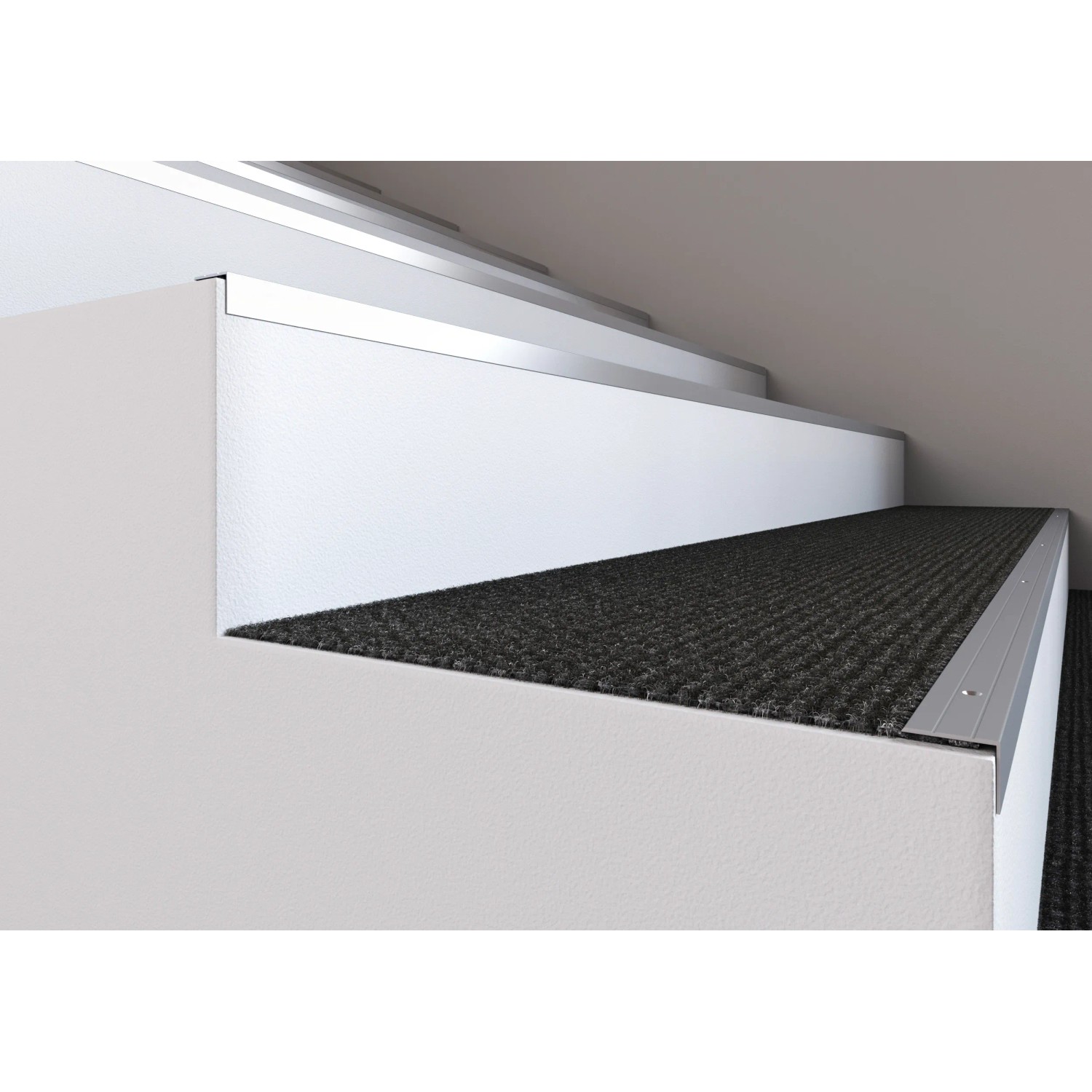 Treppen mit Messing Treppenwinkelprofil 25x20mm, 1000mm Länge. Zubehör für Laminat & Parkett.