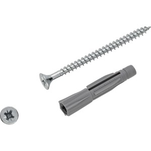 LUX Allzweckdübel mit Schrauben, 50er Set, Durchmesser 8 mm, Länge 45 mm, für zuverlässige Befestigungen.