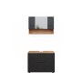 Vicco Badmöbel-Set Irma, 2-teilig, Eiche/Anthrazit: Unterschrank (80 cm) und Spiegelschrank.