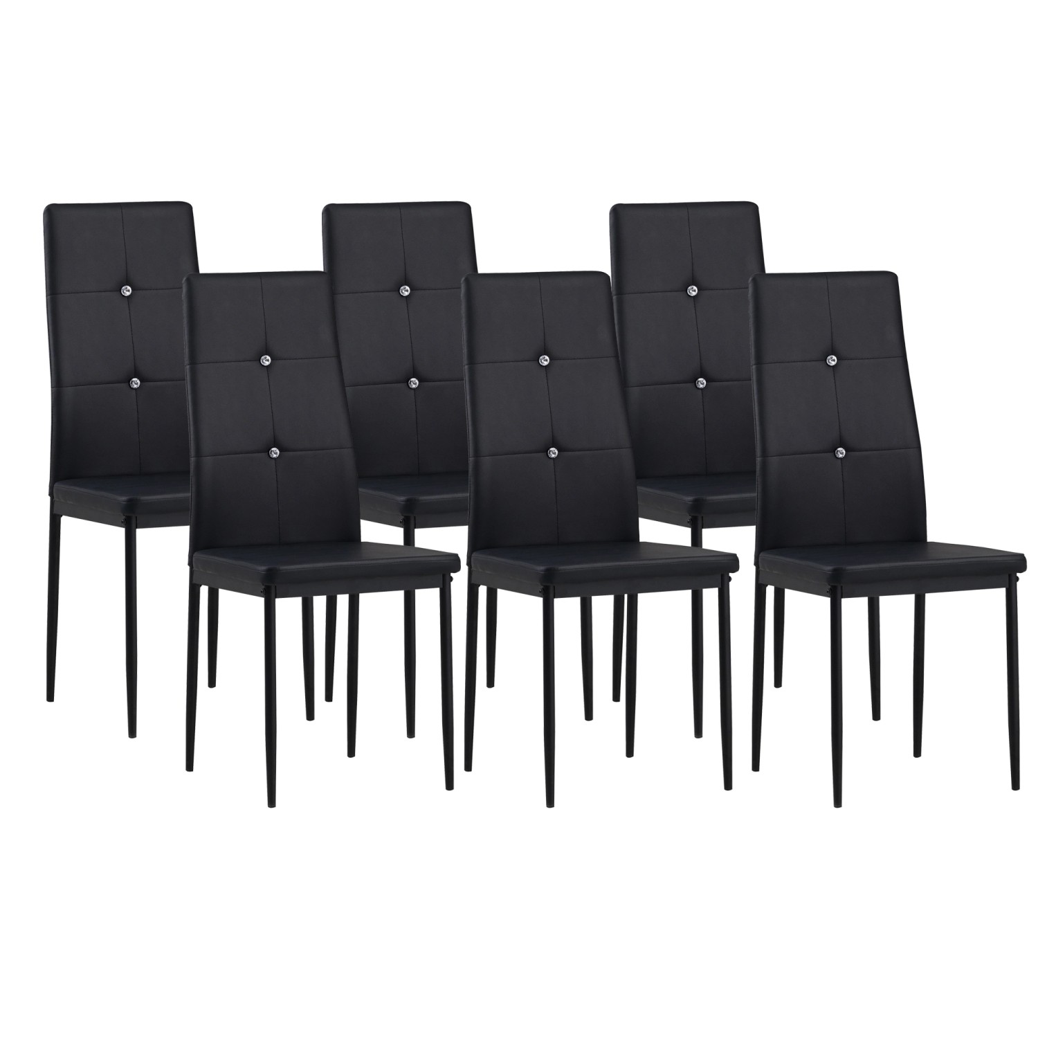 Albatros Esszimmerstühle DIAMOND 6er Set  Schwarz günstig online kaufen