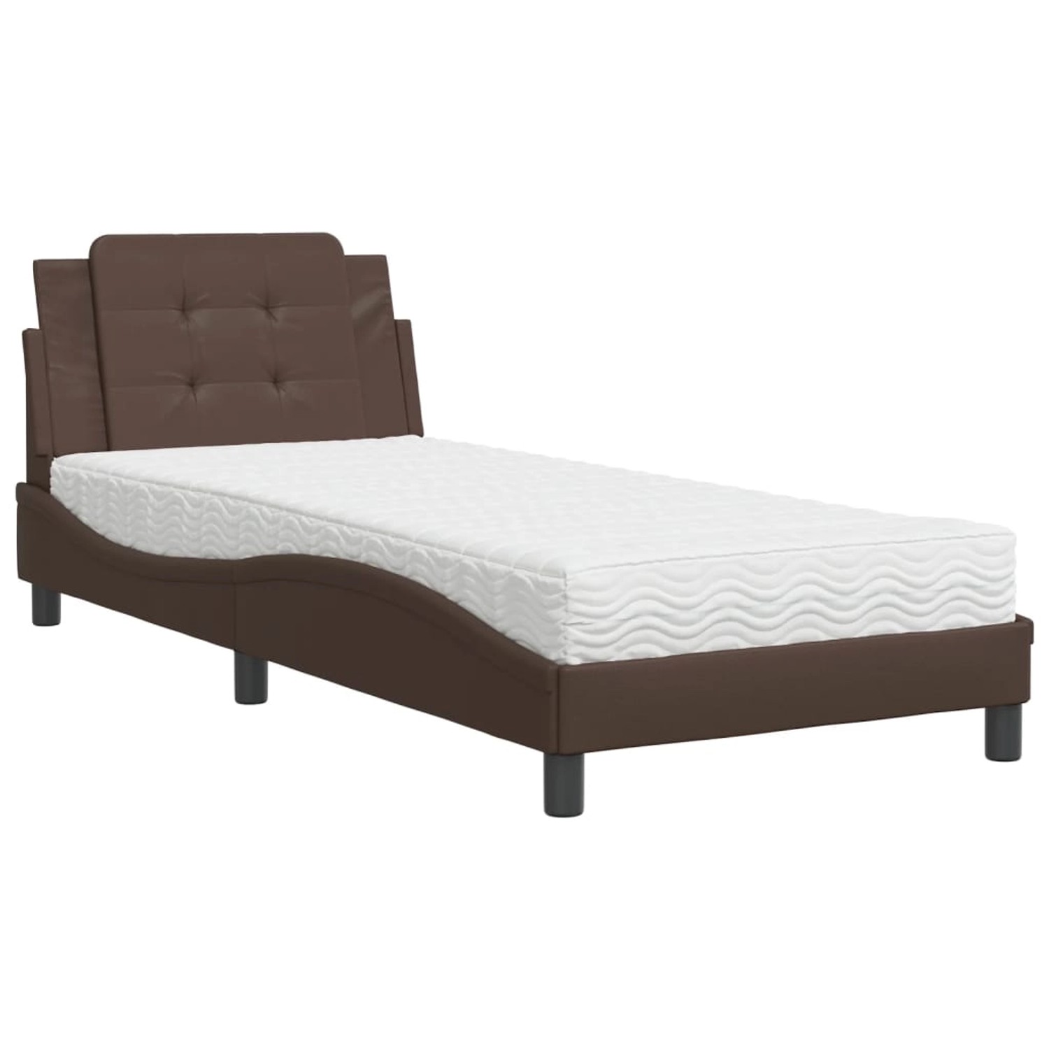 vidaXL Bettgestell ohne Matratze Zadar Braun 90x190 cm Kunstleder 3208833 günstig online kaufen