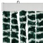 Grün-weißer Insektenschutz-Vorhang aus Chenille, 100x220 cm, für Fenster und Türen.