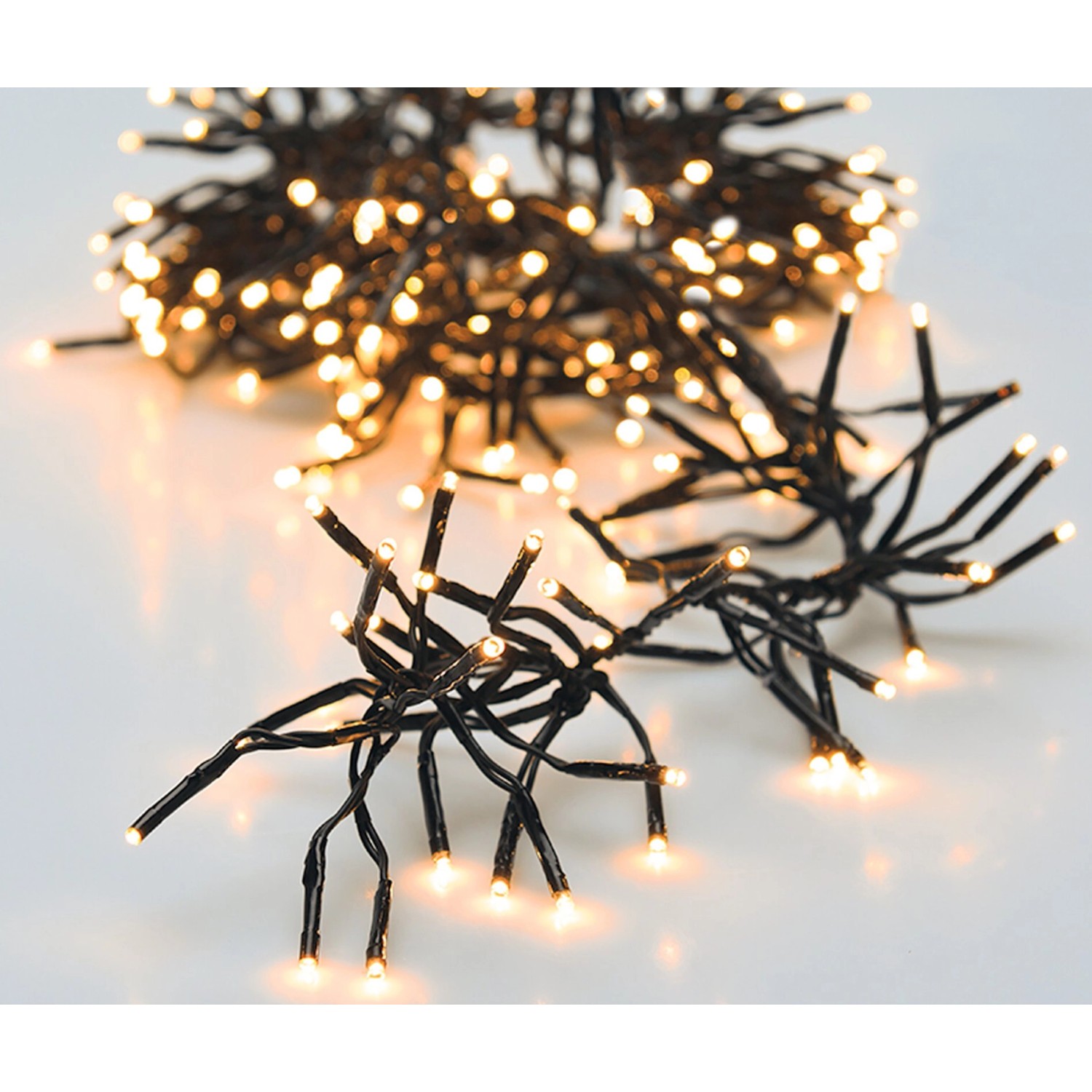 LED-Cluster-Lichterkette 21,8 m Schwarz