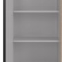 Flex-Well Oberschrank Capri, 50x89 cm, Schwarz/Eiche, mit offener Tür und zwei Einlegeböden.