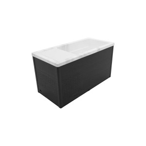 Jet-Line Eisbadewanne NARSARA, anthrazitfarben mit marmorweißer Wanne. Outdoor Whirlpool.