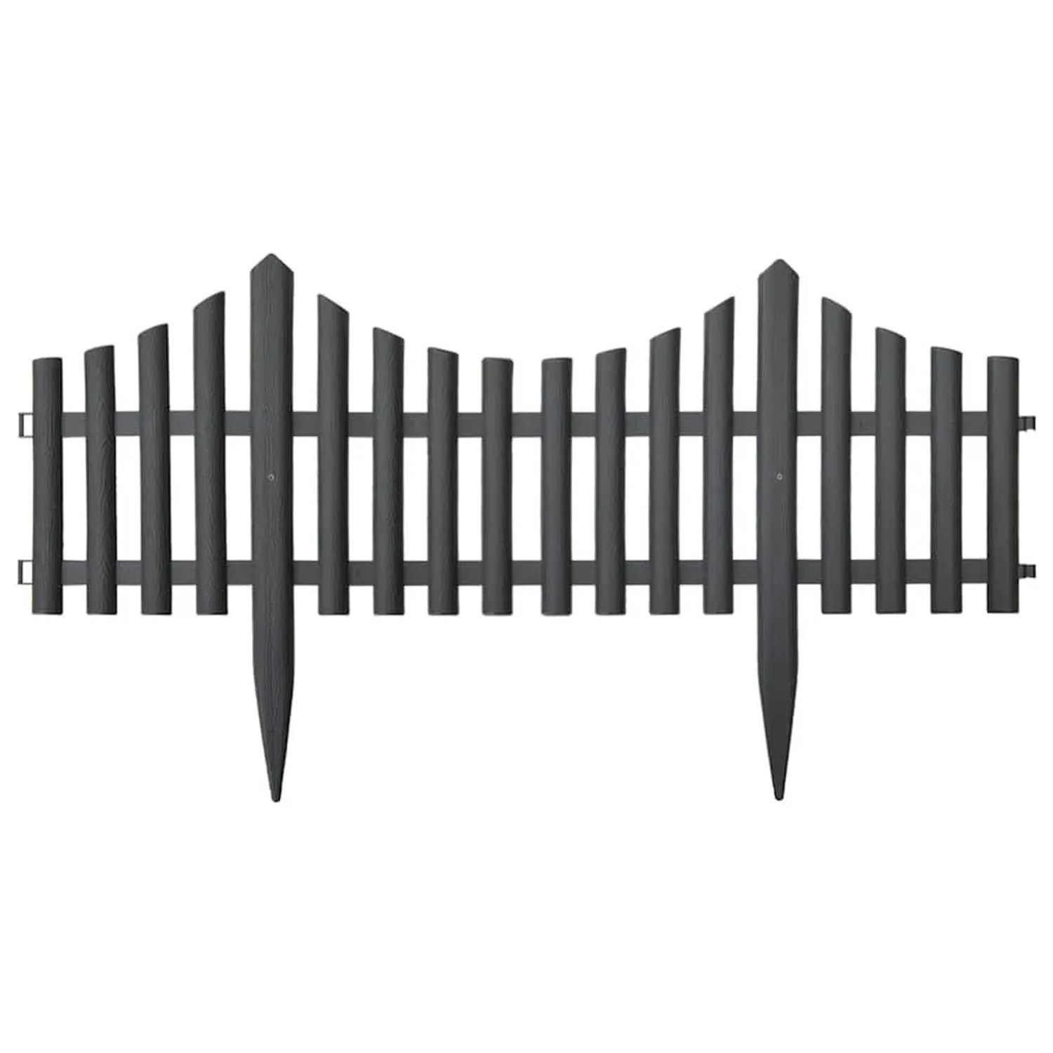 vidaXL Rasenkanten 17 Stk Anthrazit 10 m PP 314682