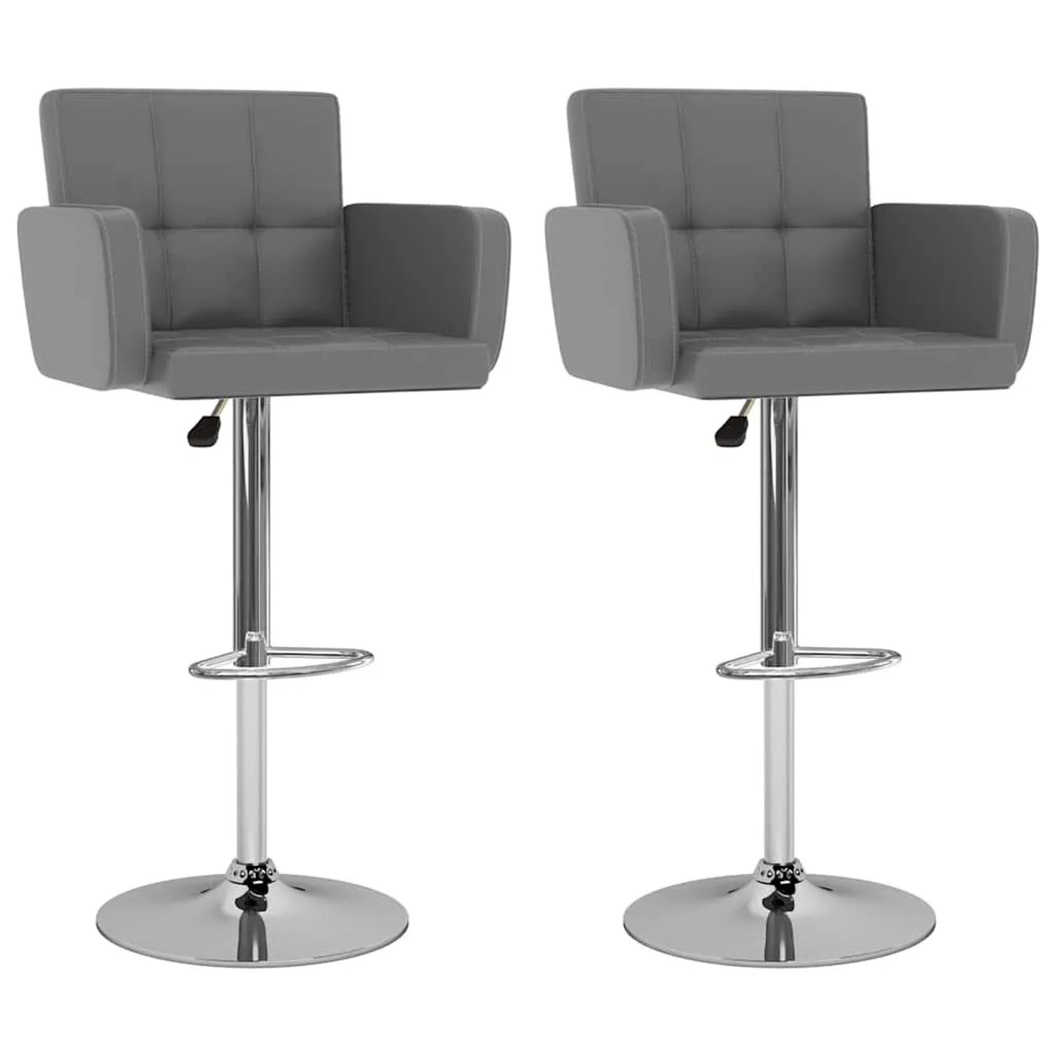 vidaXL Barhocker 2 Stk Grau Kunstleder 323658