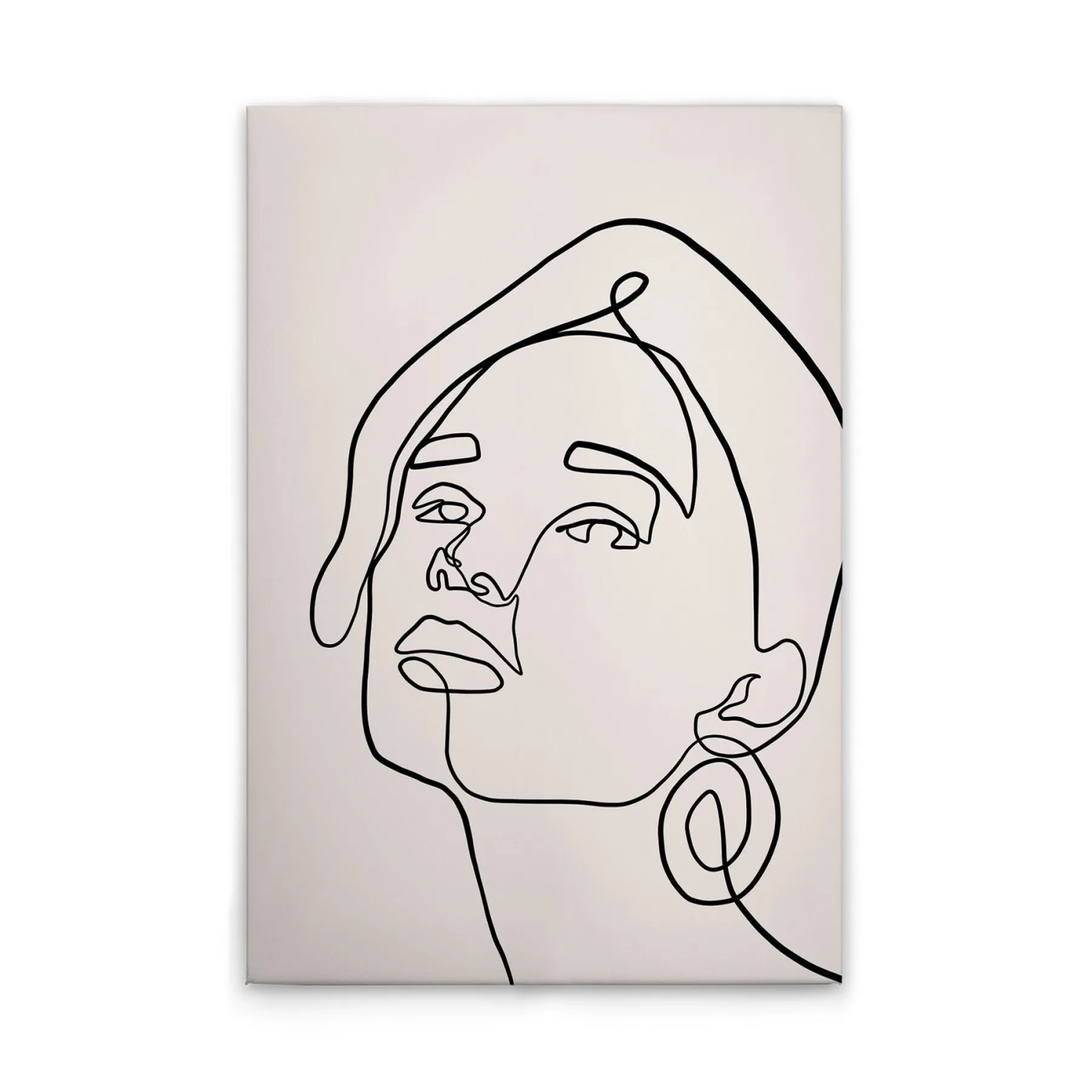 Tadessi Leinwandbild - M1-No.51365 - Gesicht Oneliner - 80 x 120 cm - Querformat