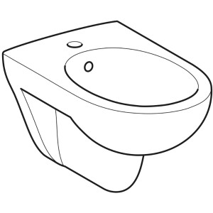 Geberit Renova Bidet, wandhängend, weiß mit KeraTect Beschichtung und Überlauf.