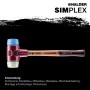 Halder Simplex Schonhammer Ø 30 mm TPE-soft Blau Nylon mit Tempergussgehäuse_5
