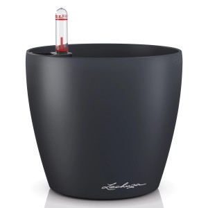 Lechuza Classico Color Pflanzgefäß, Ø 15cm, schiefergrau, mit Wasserstandsanzeiger.