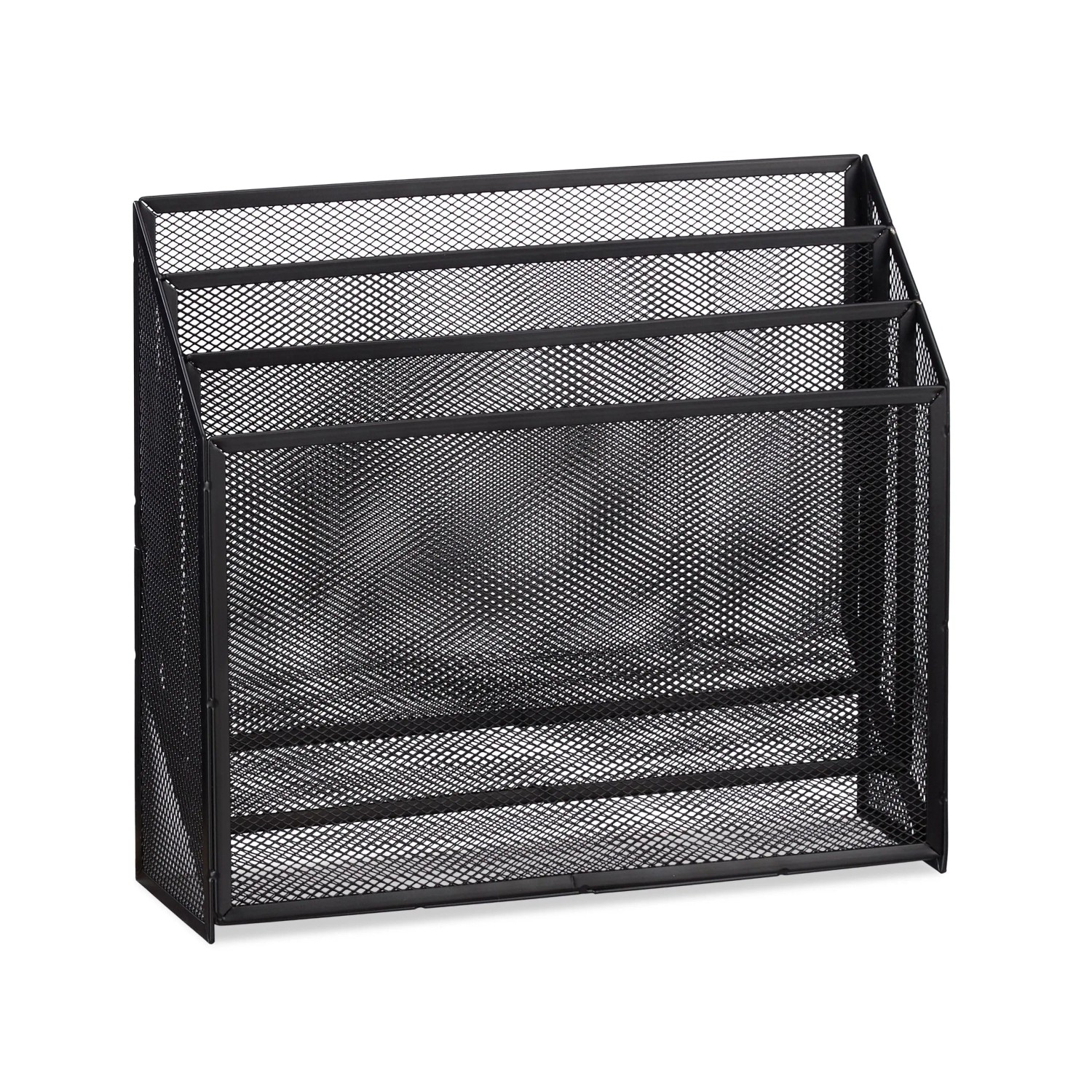 Relaxdays Dokumentenhalter Stahl Schwarz Stufenförmig 29,5 cm x 32 cm x 9 cm 0,8 kg