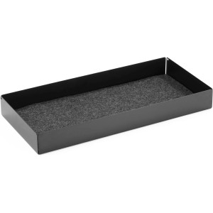 Schwarze Durable Schublade für Monitor Ständer EFFECT mit Filzeinlage.