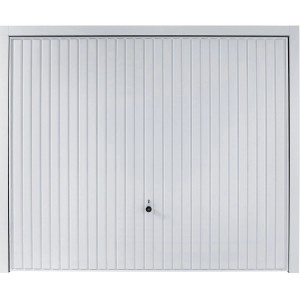 Hörmann Schwingtor Pearl, verkehrsweiß, mit senkrechter Sicke. Garagentor aus Stahl, 237,5x200 cm.