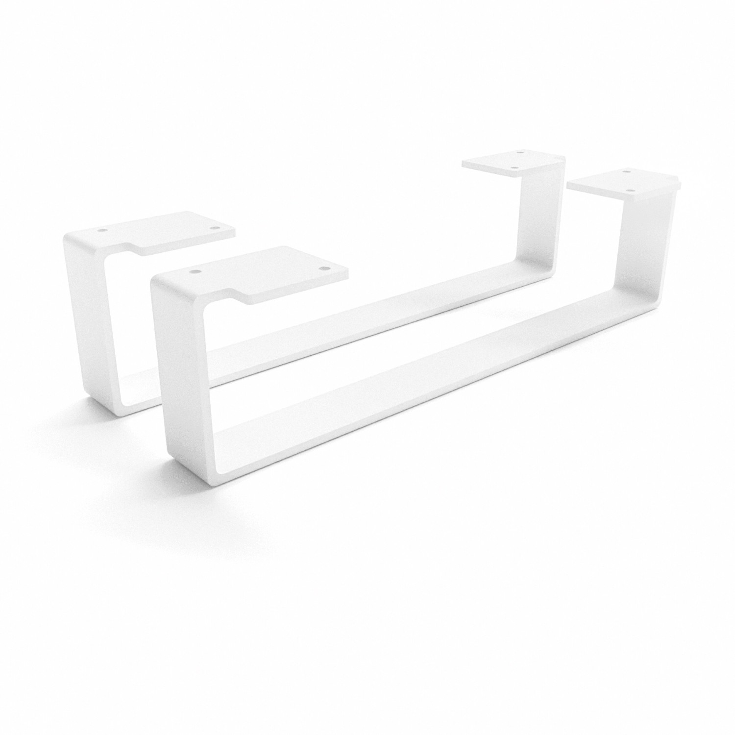 HEVVA Möbelfüße LUXEMBURG 10 cm Hoch 40 cm Tief 2er Set Weiß