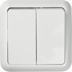 OBI Serienschalter Penelope, polarweiß, mit Rahmen für die Unterputzmontage.
