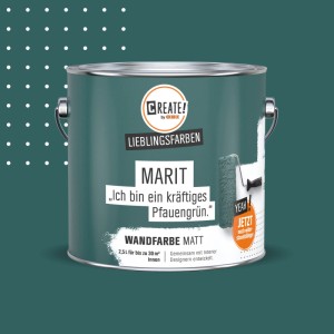 CREATE! by OBI Wandfarbe Lieblingsfarbe Marit Pfauengrün Matt 2,5 l
