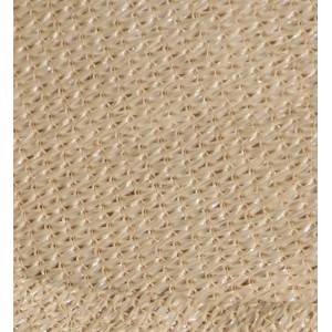 Detailaufnahme des weißen Floracord Vierecksonnensegels aus HDPE, luft- und wasserdurchlässig.