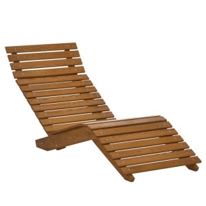 Outsunny Sonnenliege aus Lärchenholz, geschwungenes Design, braun, für Garten & Terrasse.