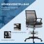 Vinsetto Bürostuhl, schwarz, mit verstellbarer Sitz- und Fußstützenhöhe für Stehpulte.