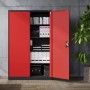 Jan Nowak Büro Aktenschrank Metallschrank JAN II 115 x 185 x 40 cm Anthrazit Rot_5