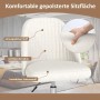 Costway Bürostuhl Armlos Drehstuhl Höheverstellbar Beige_5
