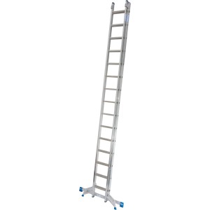 Krause Stabilo Sprossen-Schiebeleiter, 2x18 Sprossen, aus Aluminium für den professionellen Einsatz.