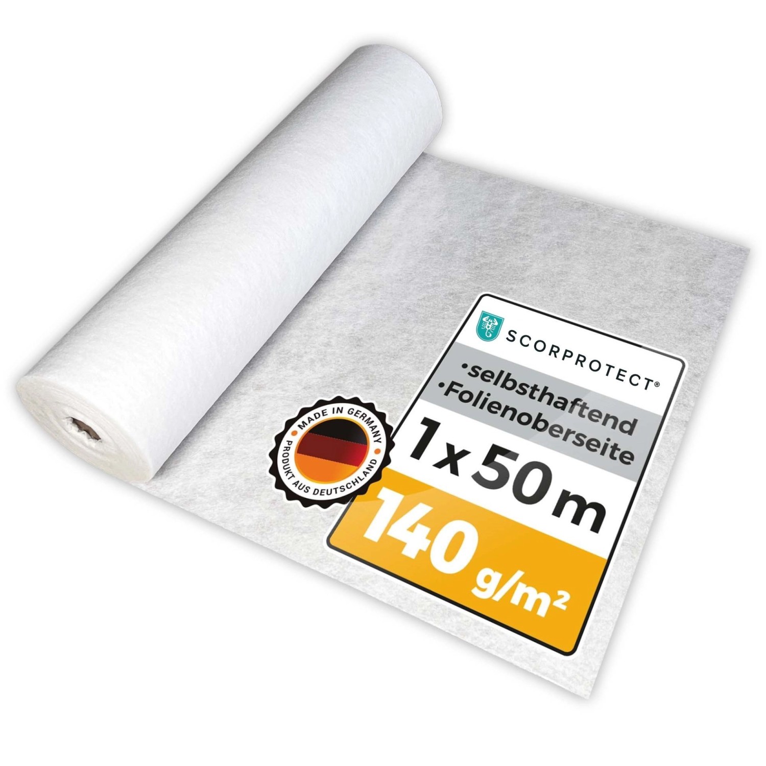 Scorprotect Abdeckvlies 1 M X 50 M Weiss 140 G Pro M² Selbsthaftend Bodensc günstig online kaufen