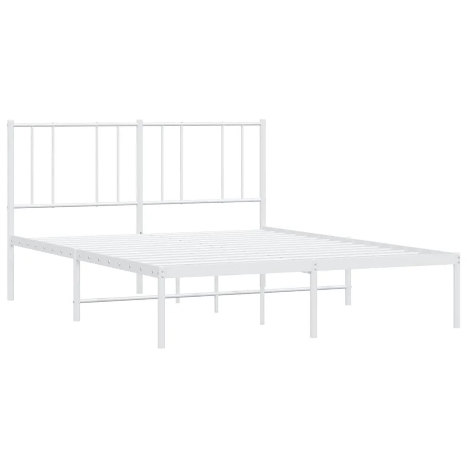 vidaXL Bettgestell mit Kopfteil Metall Weiß 140x190 cm 352529 günstig online kaufen