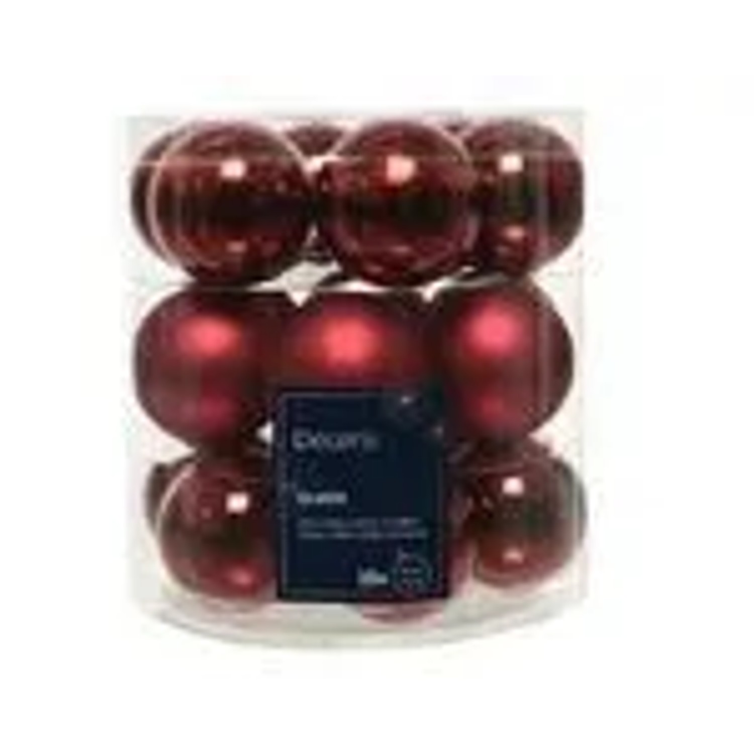 Kaemingk Weihnachtsbaumkugeln Glas  4 cm Rot Matt Glanz 18 Stueck