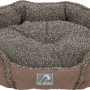 Braunes Heim Hunde- und Katzenbett mit herausnehmbarem Kissen, 57x52x14cm.