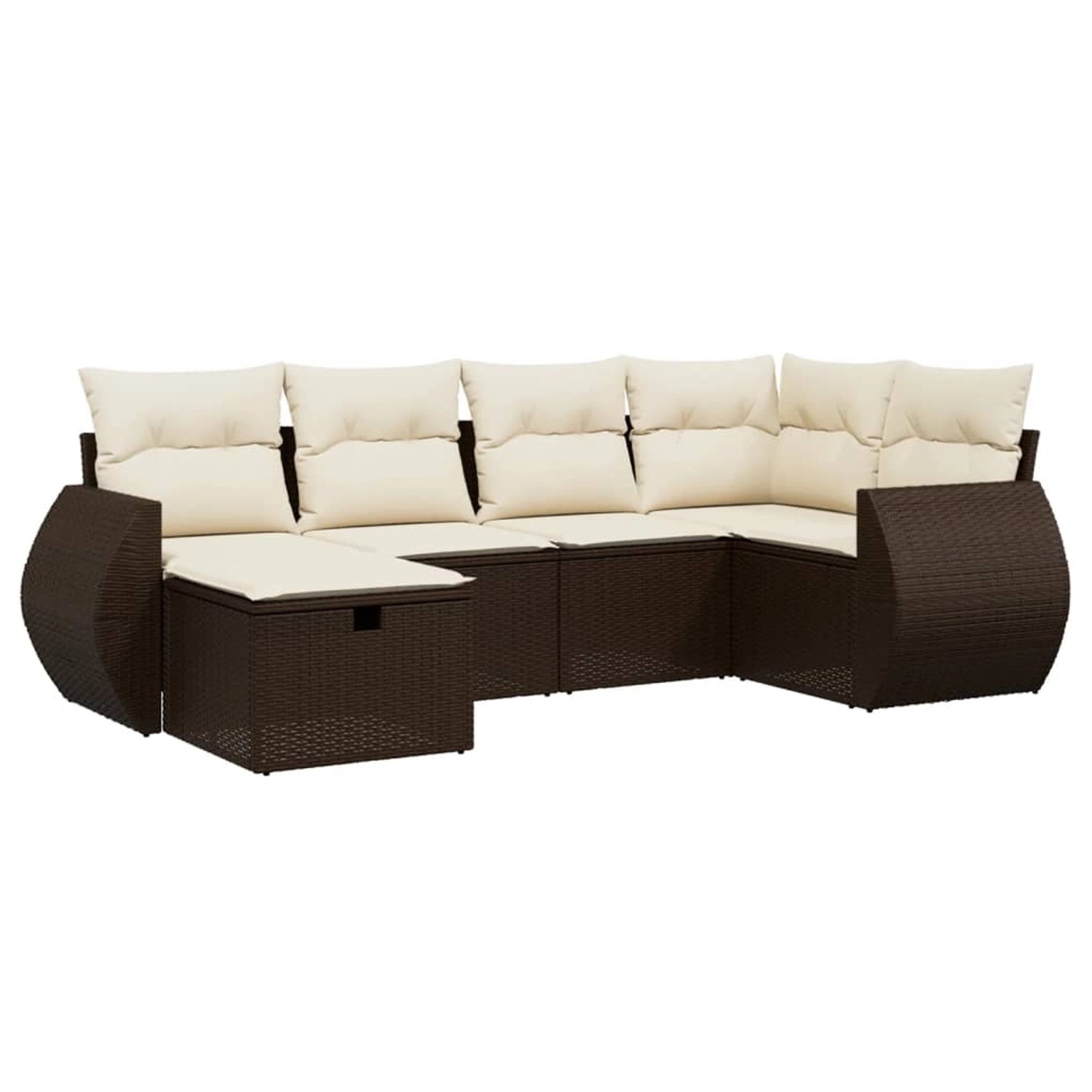 vidaXL 6-Tlg Garten-Sofagarnitur mit Kissen Braun Poly Rattan 3264109 günstig online kaufen