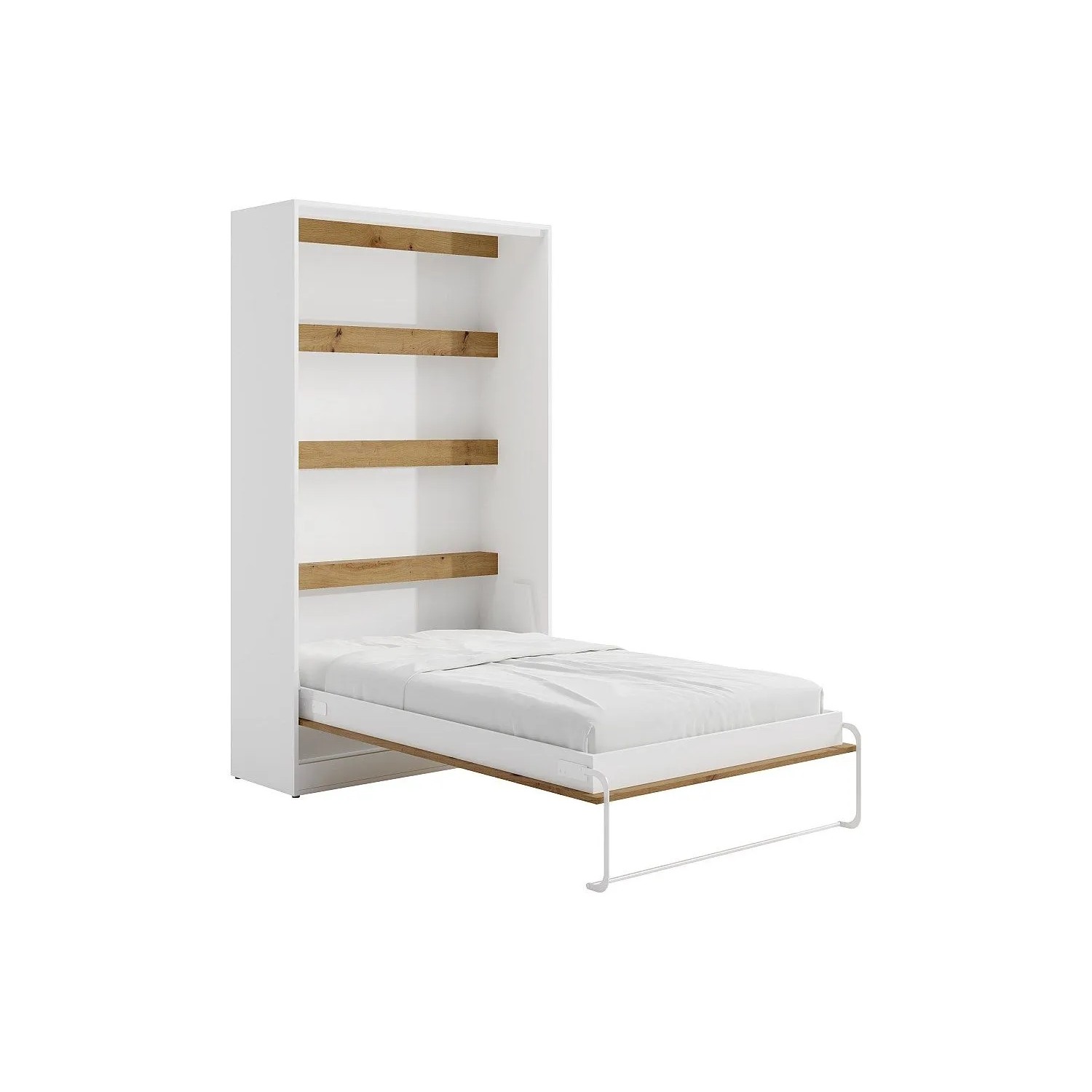 Vente-unique Schrankbett Rapili Naturfarben Hell  Weiß 139 cm