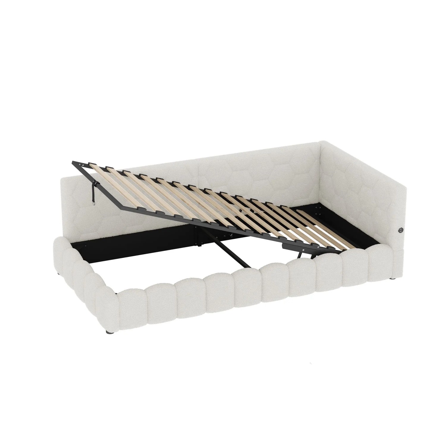 Merax Tagesbett 90x200 cm Mit Hydraulischem Stauraum USB Typ C LED Weiß