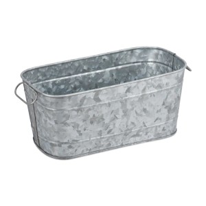 Relaxdays Blumenkasten Metall mit 2 Griffen 16 cm x 38 cm x 19 cm