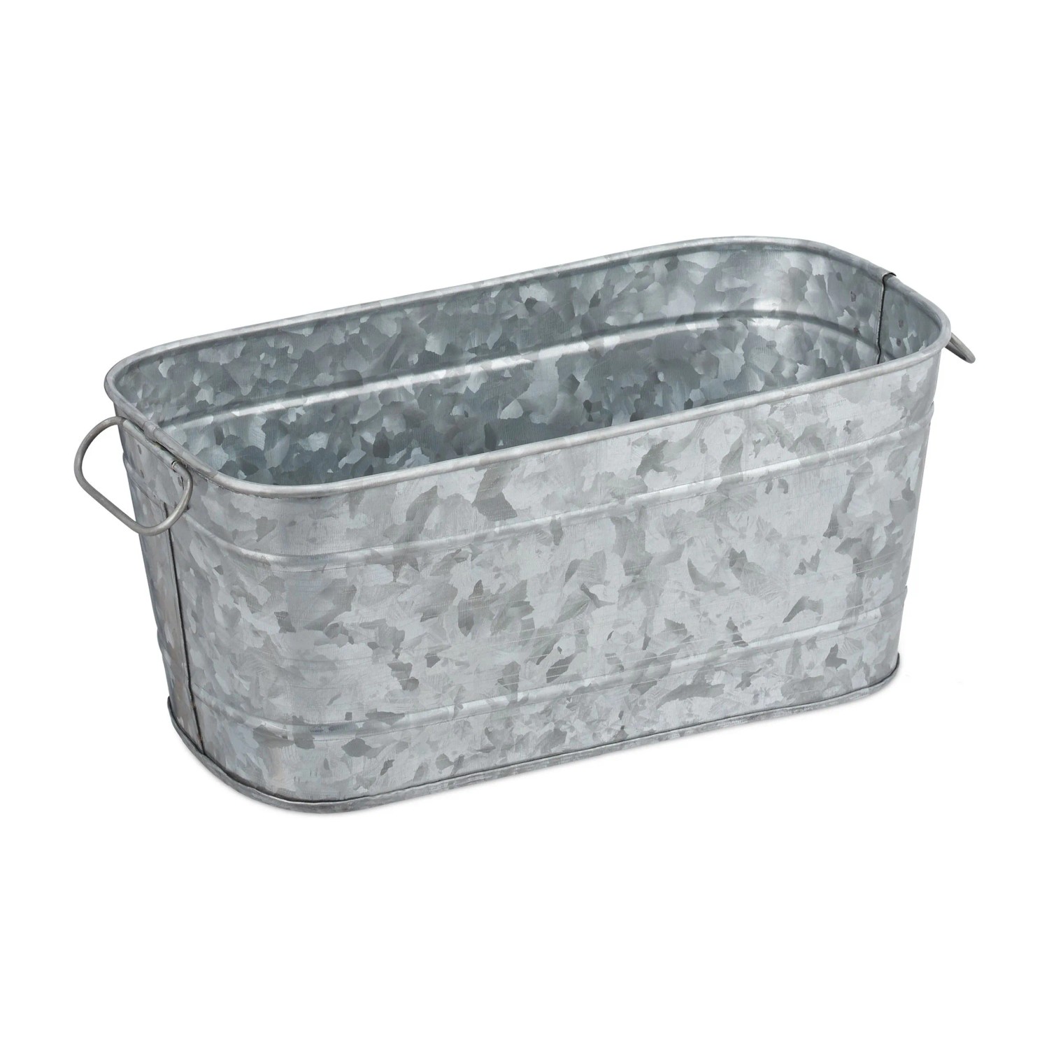 Relaxdays Blumenkasten Metall mit 2 Griffen 16 cm x 38 cm x 19 cm