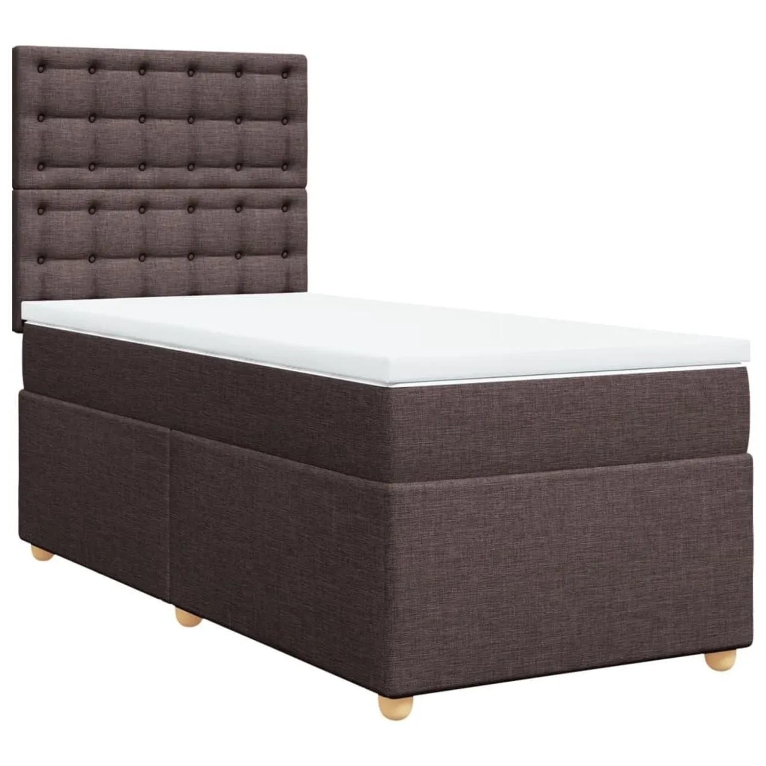 vidaXL Boxspringbett mit Matratze Dunkelbraun 90x190 cm Stoff 3293452 günstig online kaufen