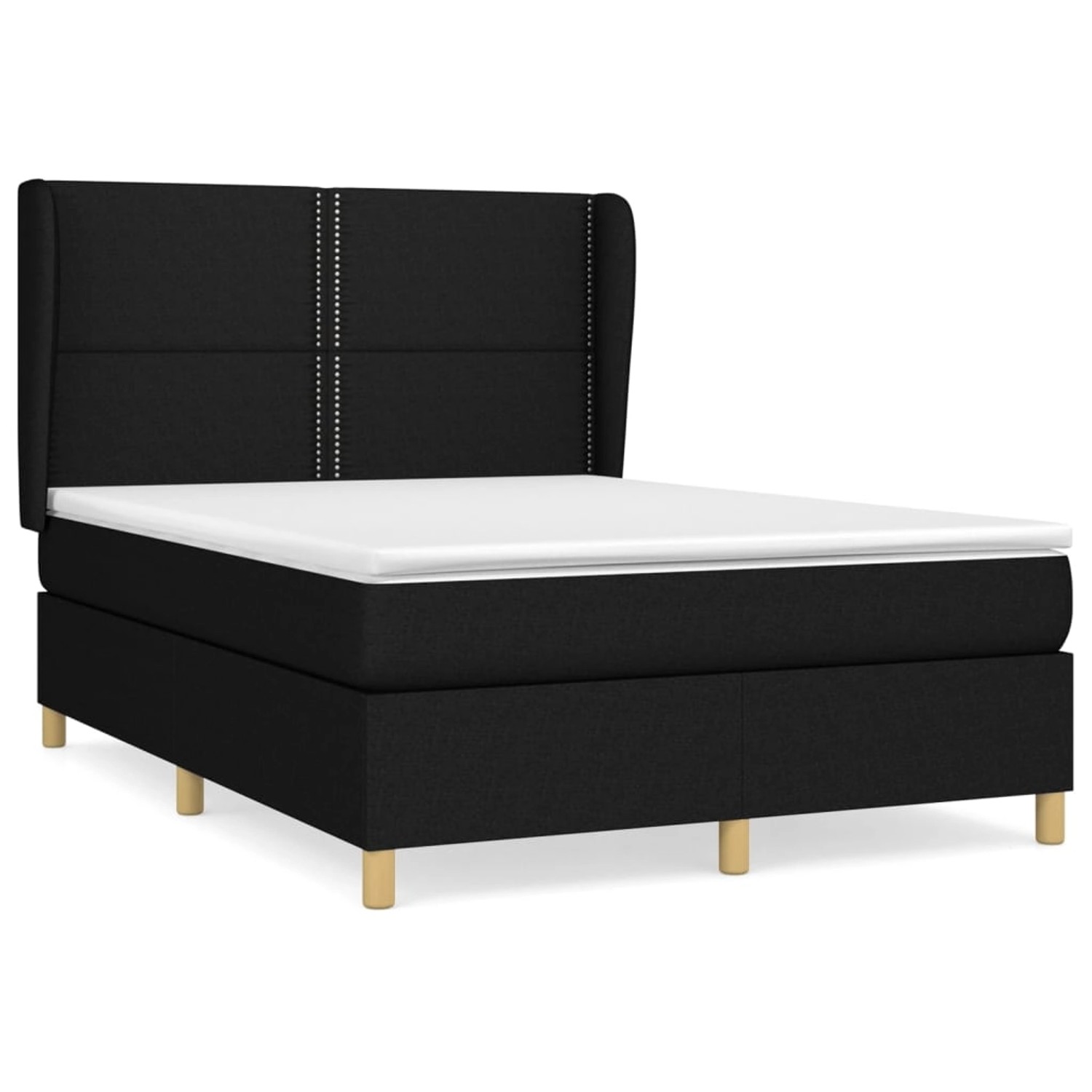 vidaXL Boxspringbett mit Matratze Schwarz 140x190 cm Stoff1372607 günstig online kaufen