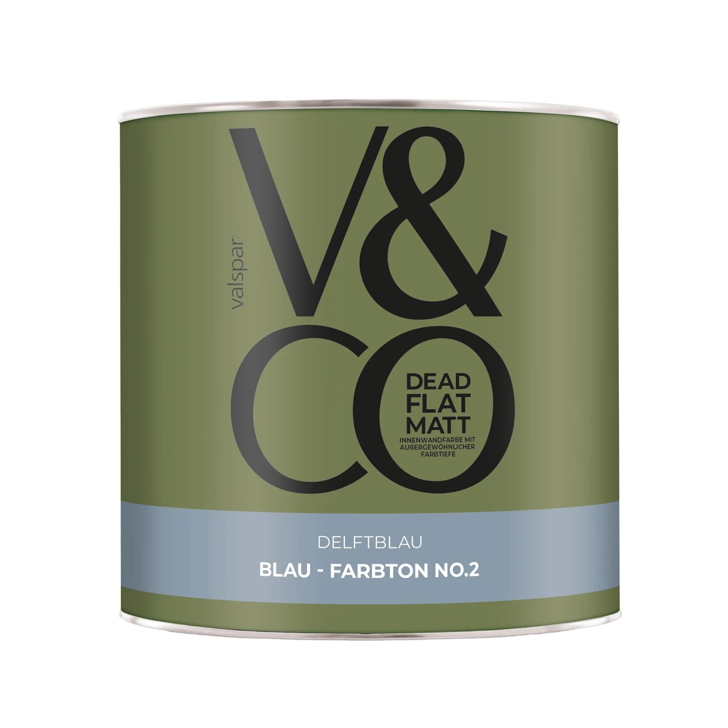 V&CO Premium-Innenfarbe Dead Flat Matt Blau Farbton 2 Delftblau 2,5,