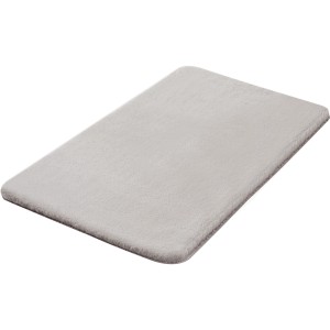 Silbergrauer Kleine Wolke Badteppich Cony, 120x70 cm, flauschig und rechteckig.