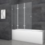 Aurlane Badewannenfaltwand Silver Elegance, 3-teilig, Chrom, 120x140 cm.